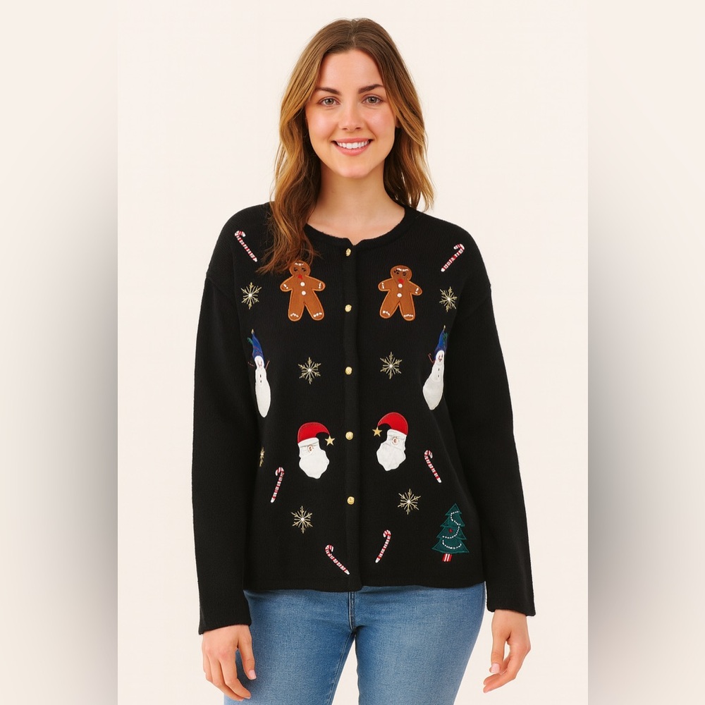 Croft & Barrow‎ Black Holiday Sweater Sz. XL
